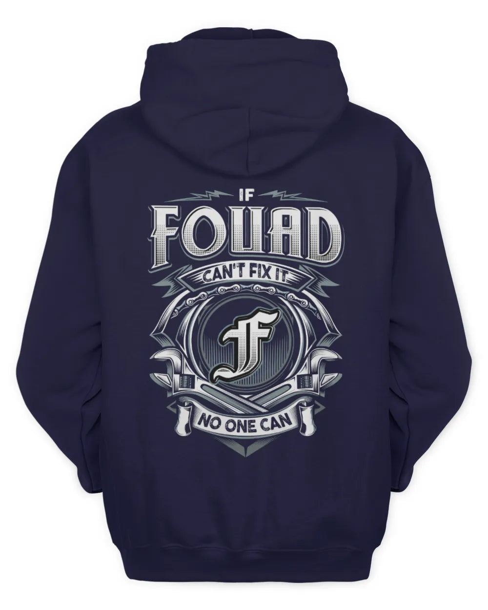 FOUAD AP81-K4-626 - Personalized Ahmed Quote Apparel “If Ahmed Can't Fix It, No One Can” - Unisex Hoodie - Navy