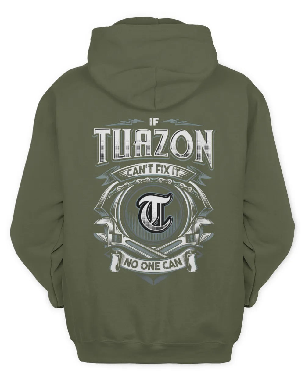 TUAZON AP81-K4-626 - Personalized Ahmed Quote Apparel “If Ahmed Can't Fix It, No One Can” - Unisex Hoodie - Military Green