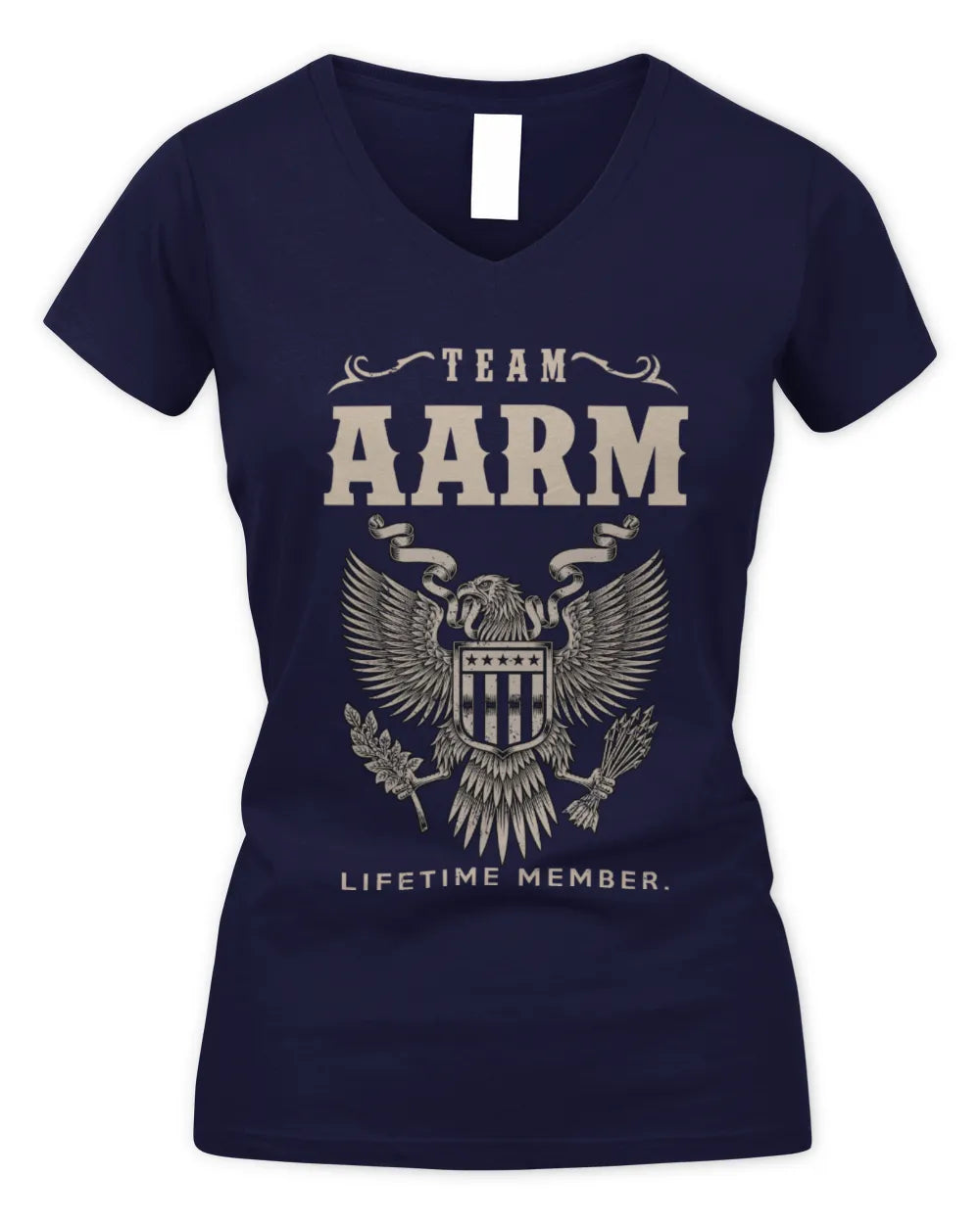 AARM TP06-K82 – Personalized Classic Style Apparel “Team NAME Lifetime Member” - Women's V-Neck T-Shirt - Navy