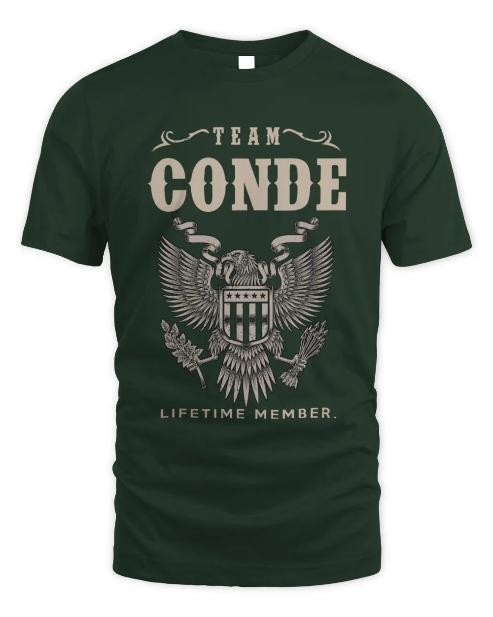 CONDE TP06-K82 – Personalized Classic Style Apparel “Team NAME Lifetime Member” - Unisex Standard T-Shirt - Forest Green