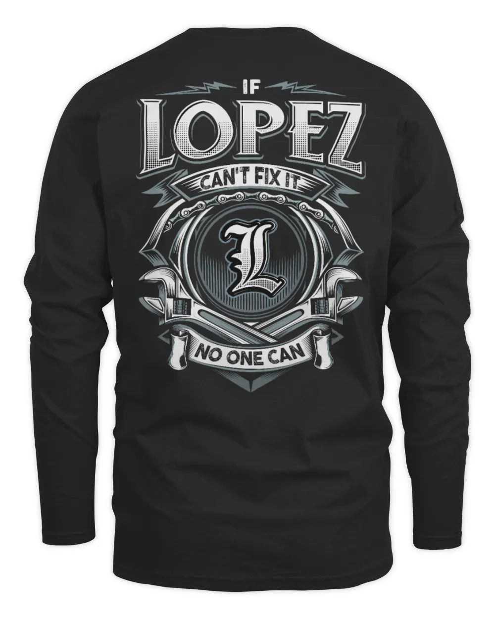 LOPEZ AP81-K4-626 - Personalized Ahmed Quote Apparel “If Ahmed Can't Fix It, No One Can” - Men's Long Sleeved T-Shirt - Black