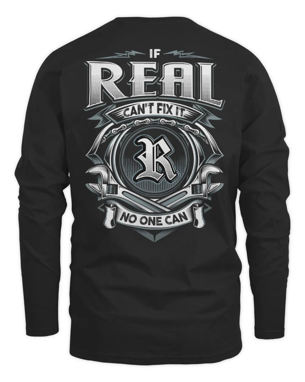 REAL AP81-K4-626 - Personalized Ahmed Quote Apparel “If Ahmed Can't Fix It, No One Can” - Men's Long Sleeved T-Shirt - Black