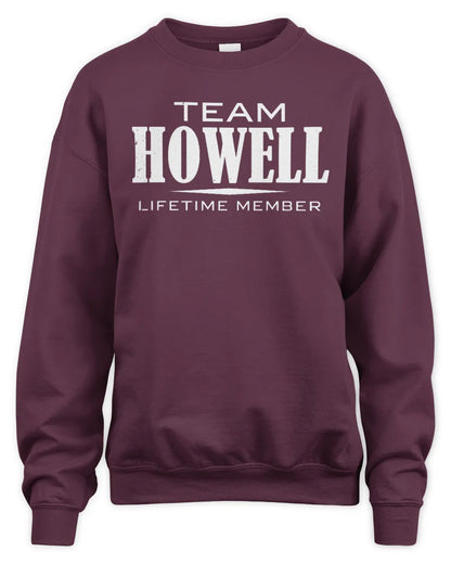 HOWELL BL62-K4-128 - Personalized “Team NAME Lifetime Member” - Unisex Sweatshirt - Maroon