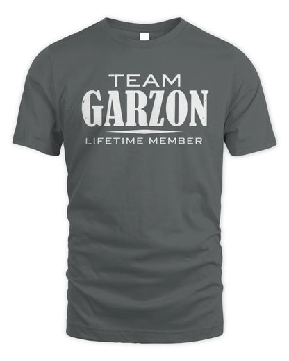GARZON BL62-K4-128 - Personalized “Team NAME Lifetime Member” - Unisex Standard T-Shirt - Charcoal