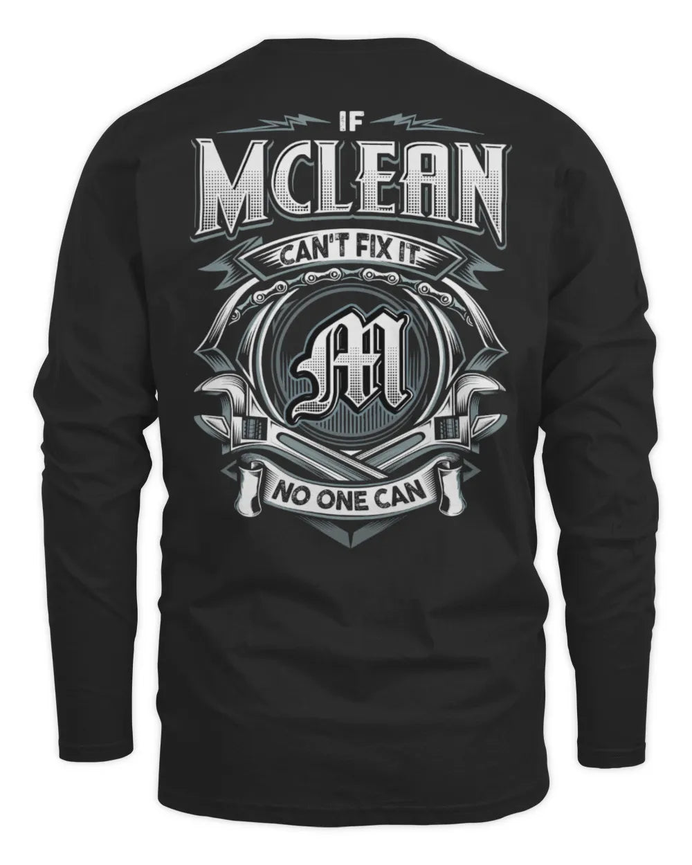 MCLEAN AP81-K4-626 - Personalized Ahmed Quote Apparel “If Ahmed Can't Fix It, No One Can” - Men's Long Sleeved T-Shirt - Black