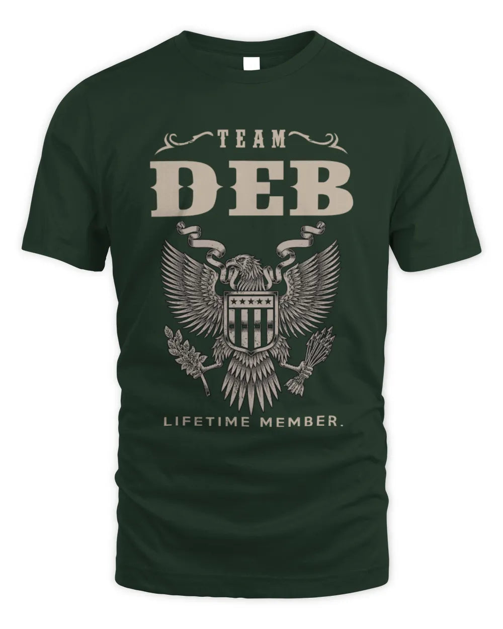 DEB TP06-K82 – Personalized Classic Style Apparel “Team NAME Lifetime Member” - Unisex Standard T-Shirt - Forest Green