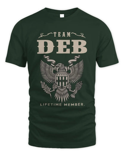 DEB TP06-K82 – Personalized Classic Style Apparel “Team NAME Lifetime Member” - Unisex Standard T-Shirt - Forest Green