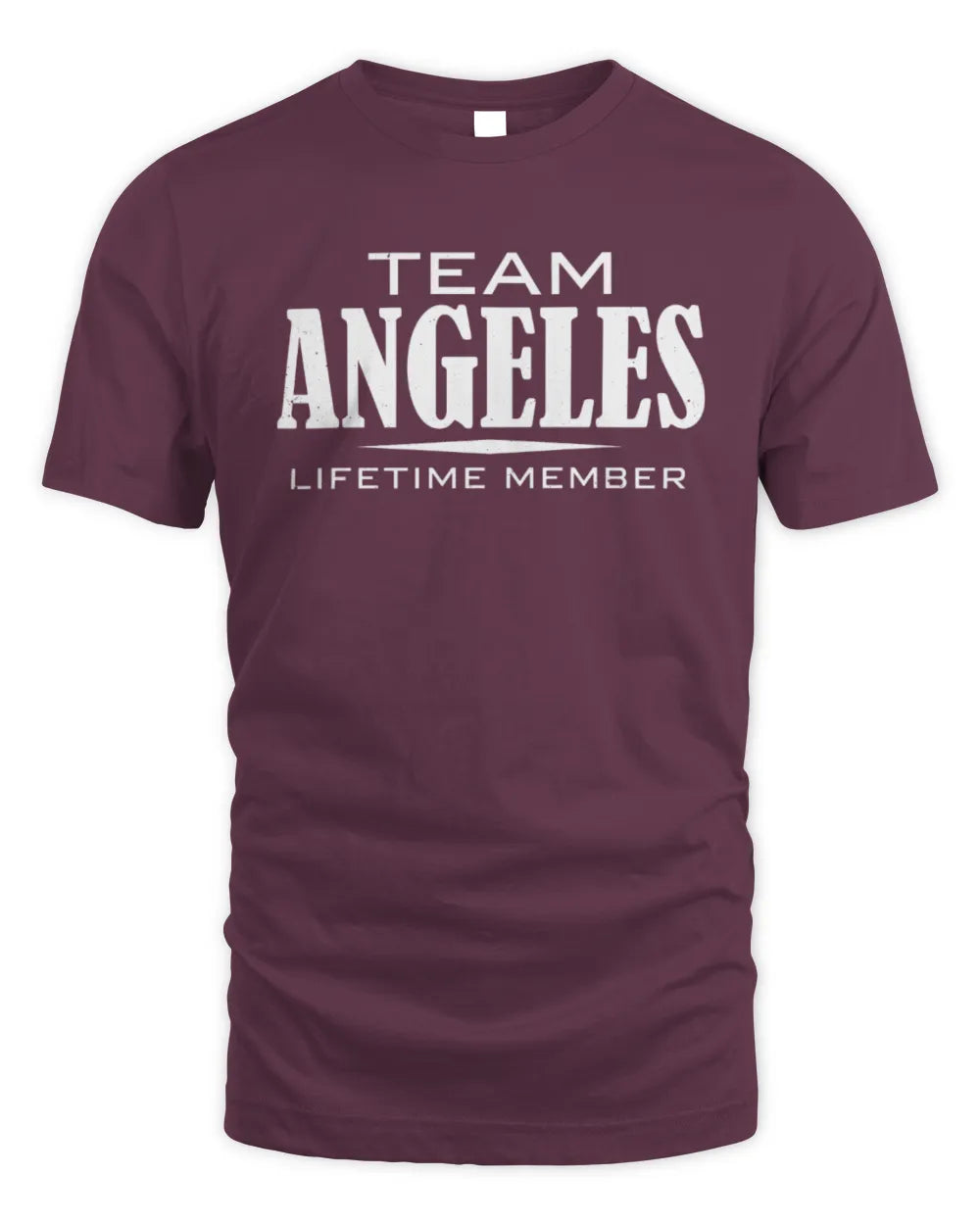 ANGELES BL62-K4-128 - Personalized “Team NAME Lifetime Member” - Unisex Standard T-Shirt - Maroon