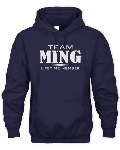 MING BL62-K4-128 - Personalized “Team NAME Lifetime Member” - Unisex Hoodie - Navy