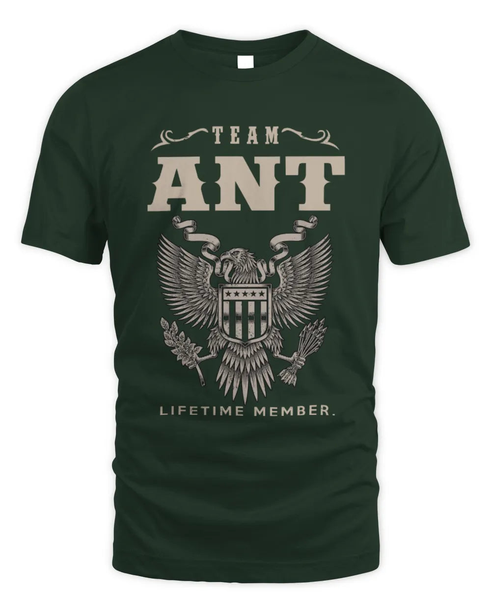 ANT TP06-K82 – Personalized Classic Style Apparel “Team NAME Lifetime Member” - Unisex Standard T-Shirt - Forest Green