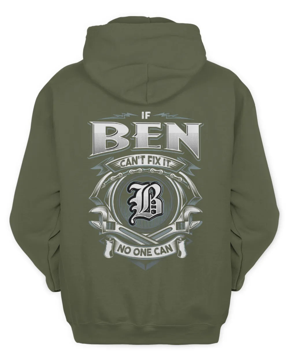 BEN AP81-K4-626 - Personalized Ahmed Quote Apparel “If Ahmed Can't Fix It, No One Can” - Unisex Hoodie - Military Green
