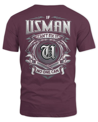USMAN AP81-K4-626 - Personalized Ahmed Quote Apparel “If Ahmed Can't Fix It, No One Can” - Unisex Standard T-Shirt - Maroon