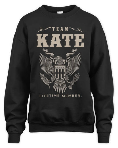KATE TP06-K82 – Personalized Classic Style Apparel “Team NAME Lifetime Member” - Unisex Sweatshirt - Black