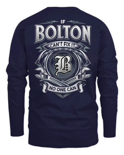 BOLTON AP81-K4-626 - Personalized Ahmed Quote Apparel “If Ahmed Can't Fix It, No One Can” - Men's Long Sleeved T-Shirt - Navy