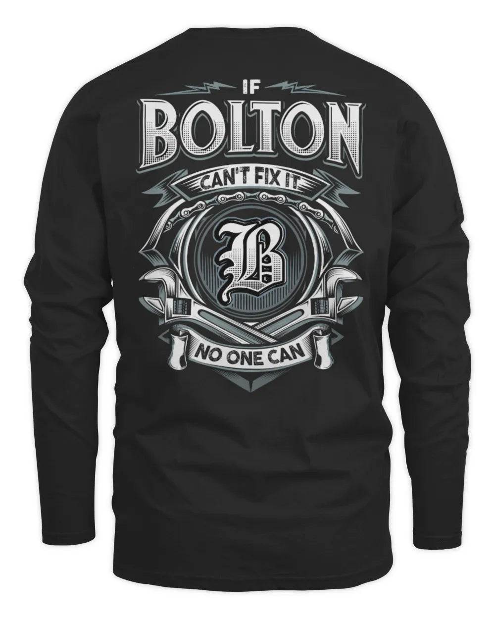 BOLTON AP81-K4-626 - Personalized Ahmed Quote Apparel “If Ahmed Can't Fix It, No One Can” - Men's Long Sleeved T-Shirt - Black