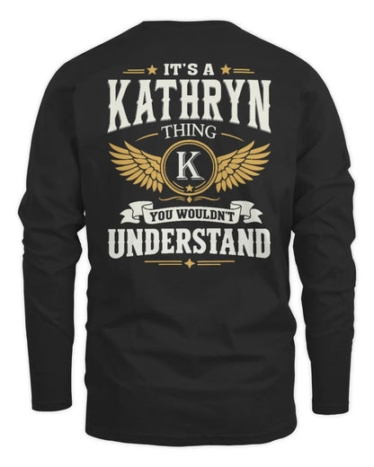 KATHRYN KT06-M008 It’s a [NAME] Thing – You Wouldn’t Understand | Personalized Vintage T-Shirt - Men's Long Sleeved T-Shirt - Black