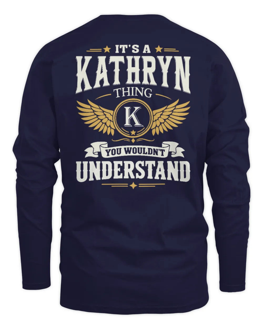 KATHRYN KT06-M008 It’s a [NAME] Thing – You Wouldn’t Understand | Personalized Vintage T-Shirt - Men's Long Sleeved T-Shirt - Navy
