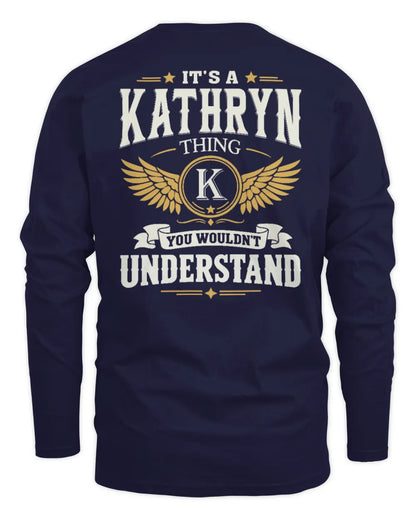 KATHRYN KT06-M008 It’s a [NAME] Thing – You Wouldn’t Understand | Personalized Vintage T-Shirt - Men's Long Sleeved T-Shirt - Navy