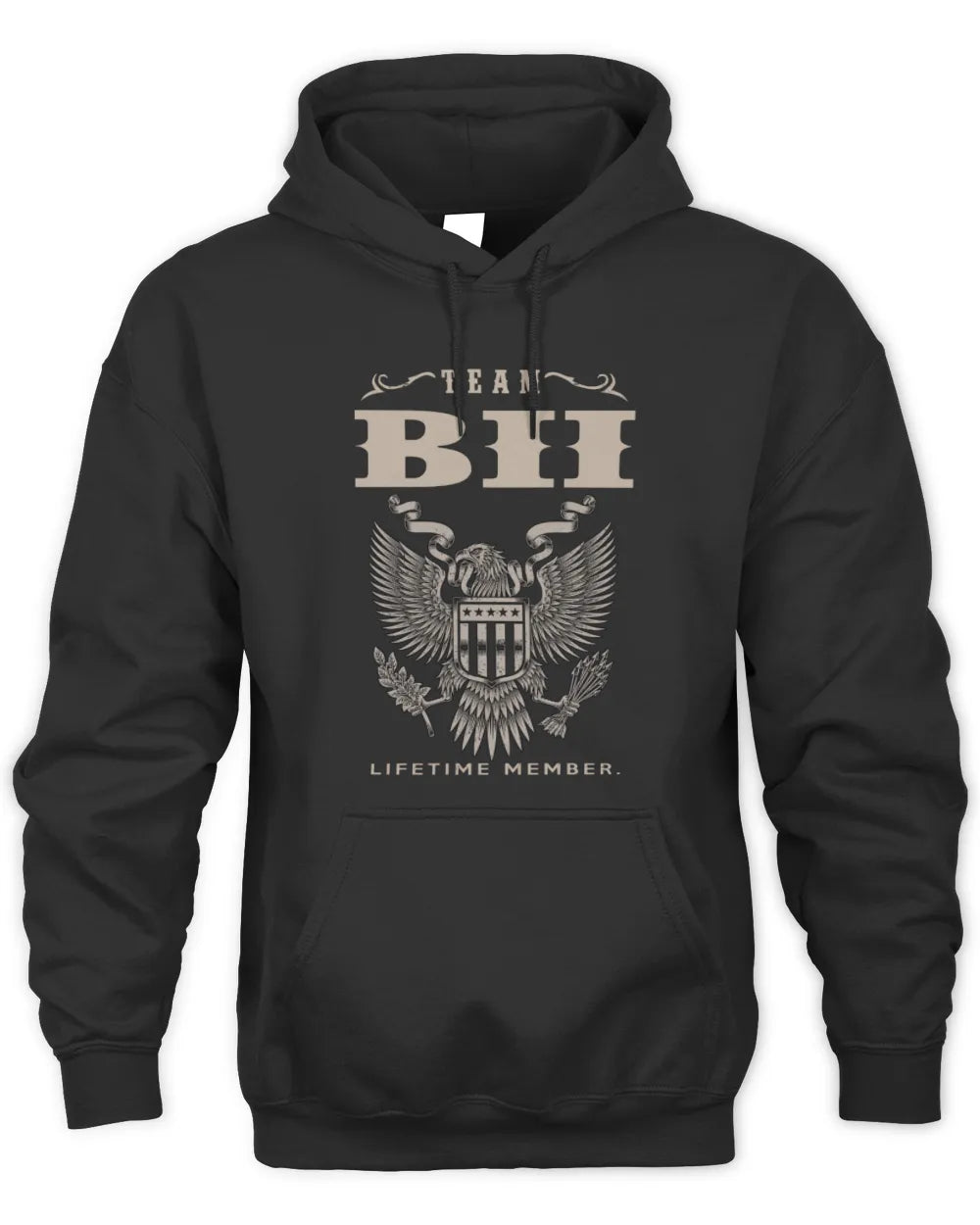 BII TP06-K82 – Personalized Classic Style Apparel “Team NAME Lifetime Member” - Unisex Hoodie - Black