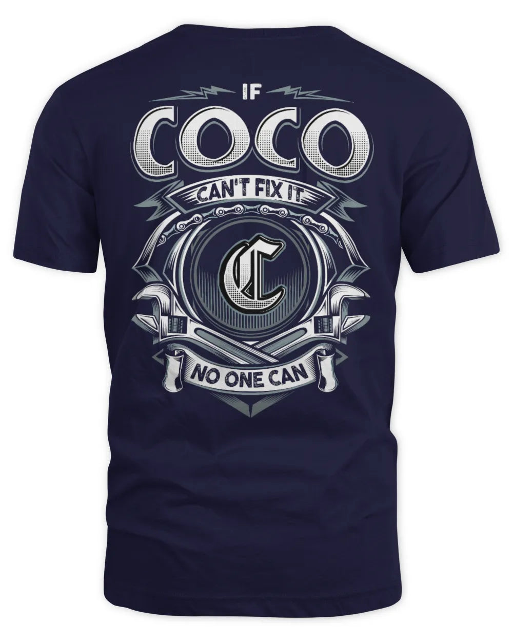 COCO AP81-K4-626 - Personalized Ahmed Quote Apparel “If Ahmed Can't Fix It, No One Can” - Unisex Standard T-Shirt - Navy