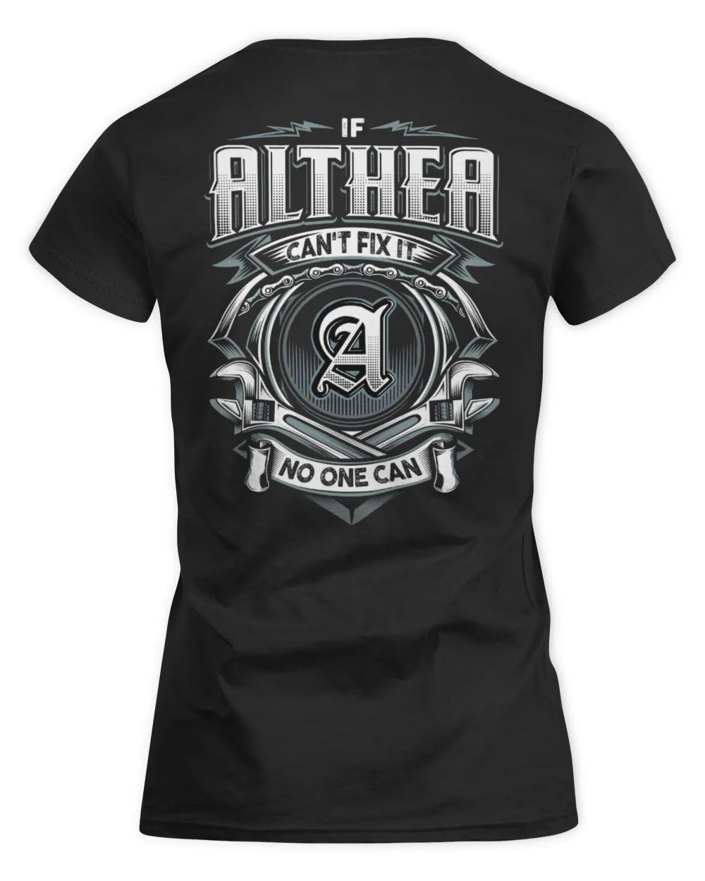 ALTHEA AP81-K4-626 - Personalized Ahmed Quote Apparel “If Ahmed Can't Fix It, No One Can” - Women's Standard T-Shirt - Black
