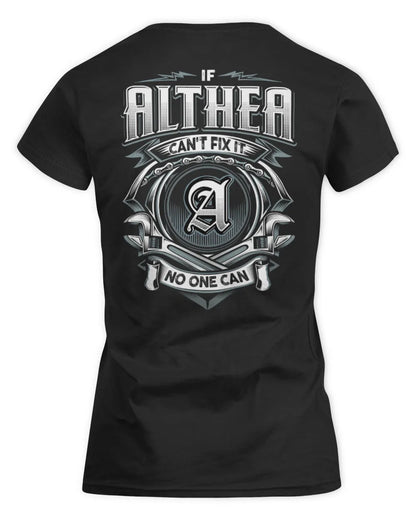 ALTHEA AP81-K4-626 - Personalized Ahmed Quote Apparel “If Ahmed Can't Fix It, No One Can” - Women's Standard T-Shirt - Black