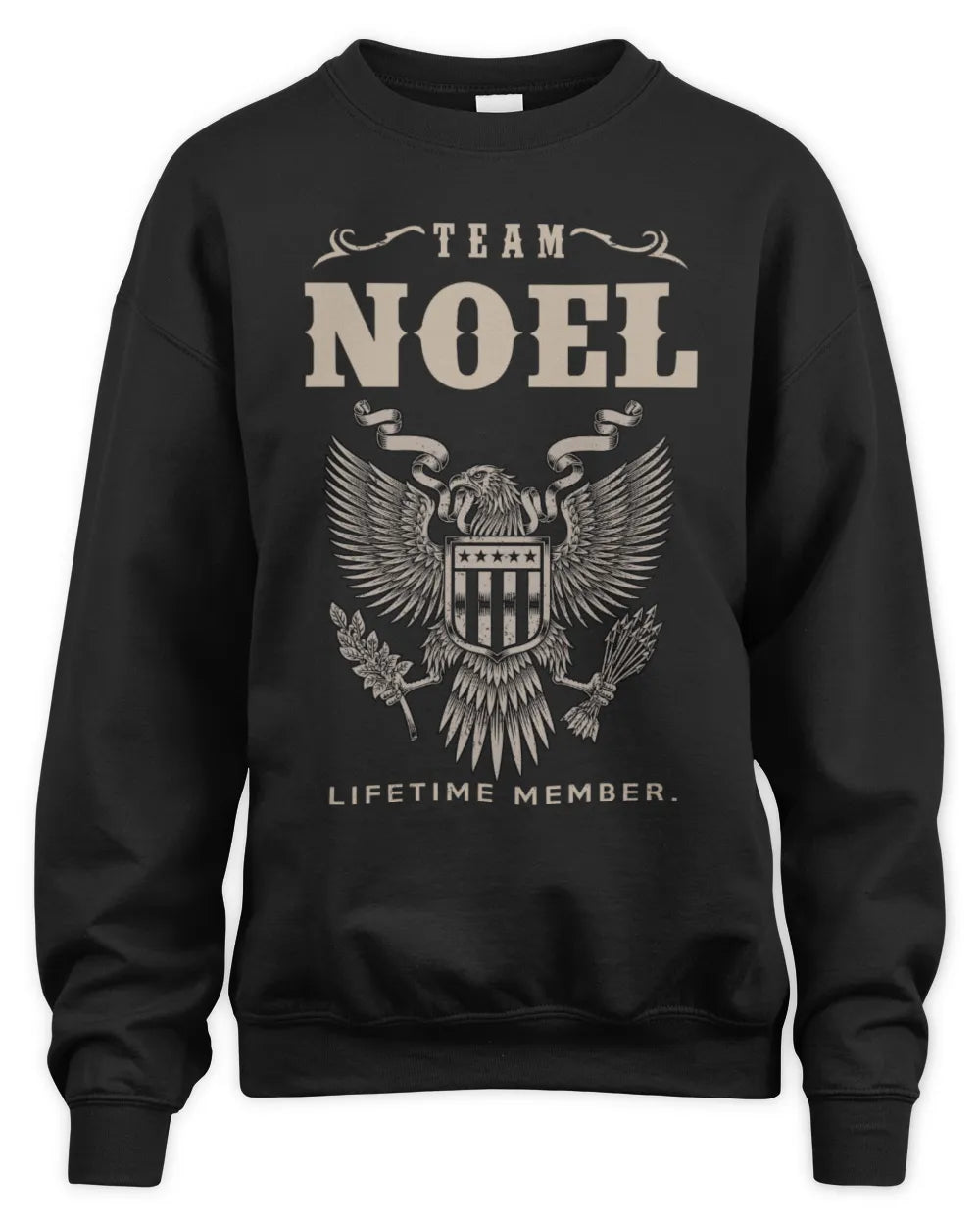 NOEL TP06-K82 – Personalized Classic Style Apparel “Team NAME Lifetime Member” - Unisex Sweatshirt - Black