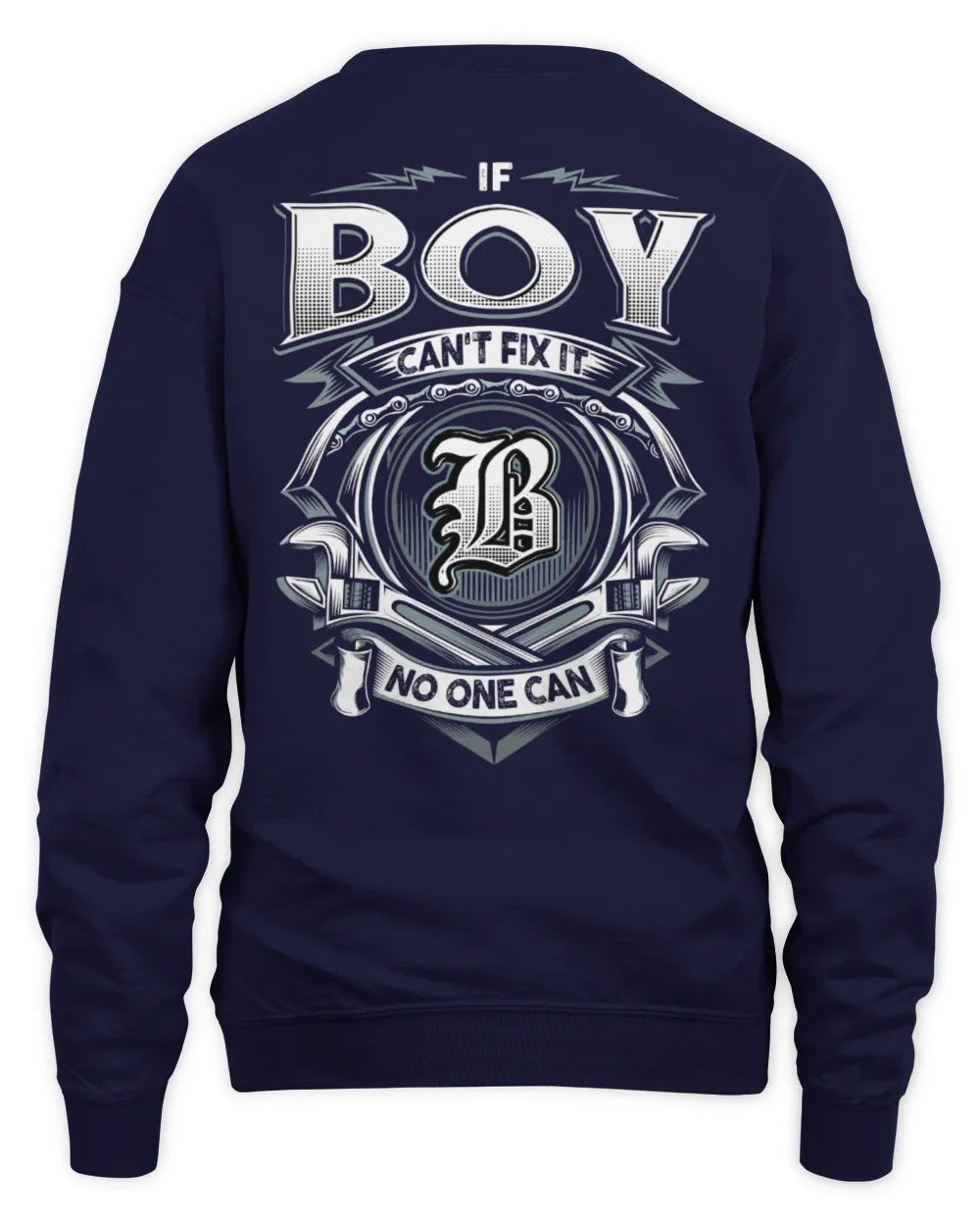 BOY AP81-K4-626 - Personalized Ahmed Quote Apparel “If Ahmed Can't Fix It, No One Can” - Unisex Sweatshirt - Navy