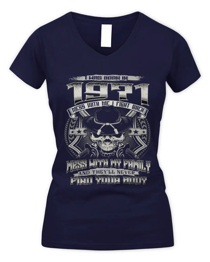 1971 HH89-K2 – Protective Family Quote T-Shirt - Women's V-Neck T-Shirt - Navy