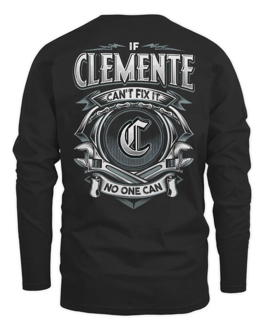 CLEMENTE AP81-K4-626 - Personalized Ahmed Quote Apparel “If Ahmed Can't Fix It, No One Can” - Men's Long Sleeved T-Shirt - Black