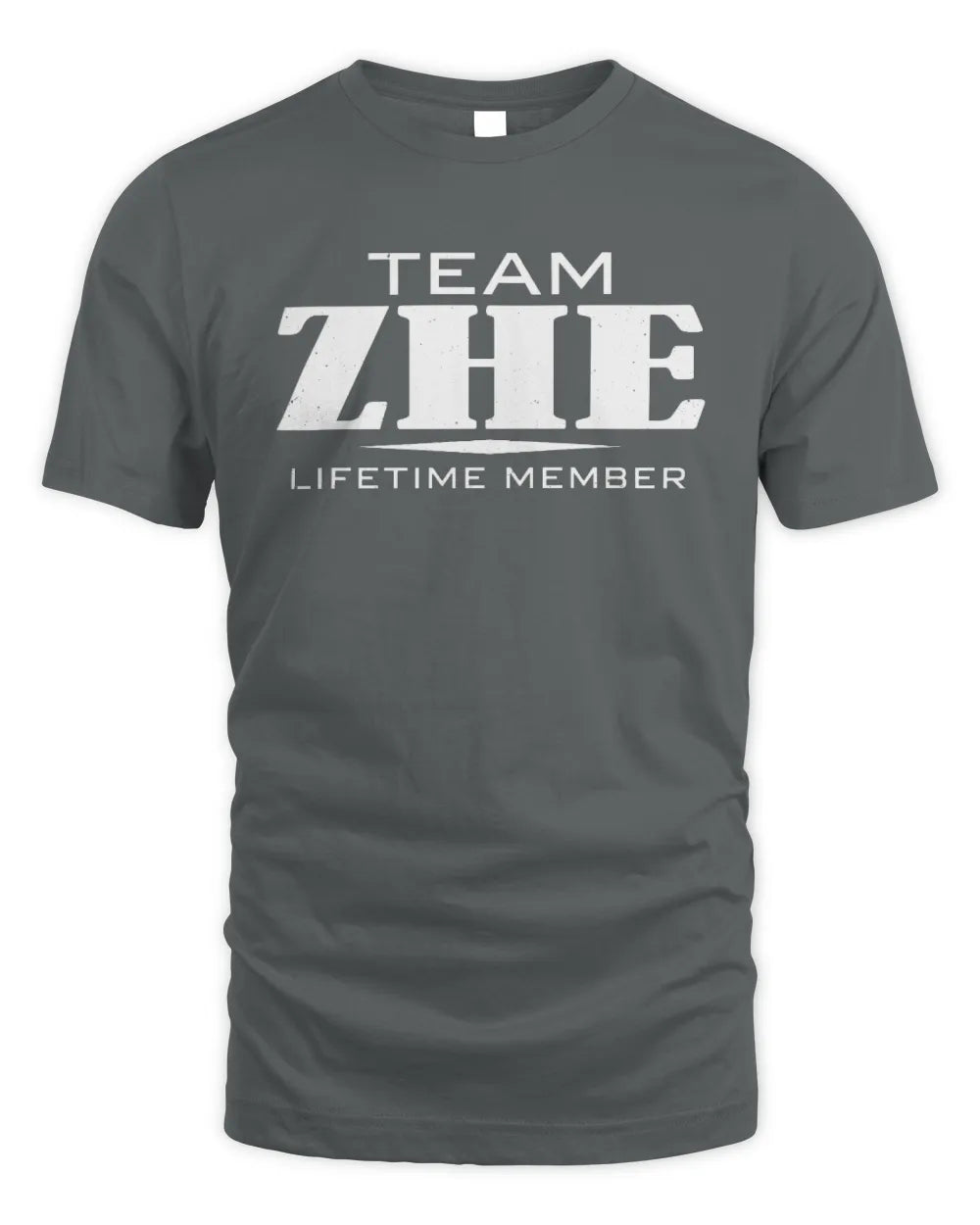 ZHE BL62-K4-128 - Personalized “Team NAME Lifetime Member” - Unisex Standard T-Shirt - Charcoal