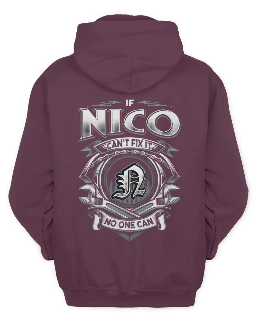 NICO AP81-K4-626 - Personalized Ahmed Quote Apparel “If Ahmed Can't Fix It, No One Can” - Unisex Hoodie - Maroon