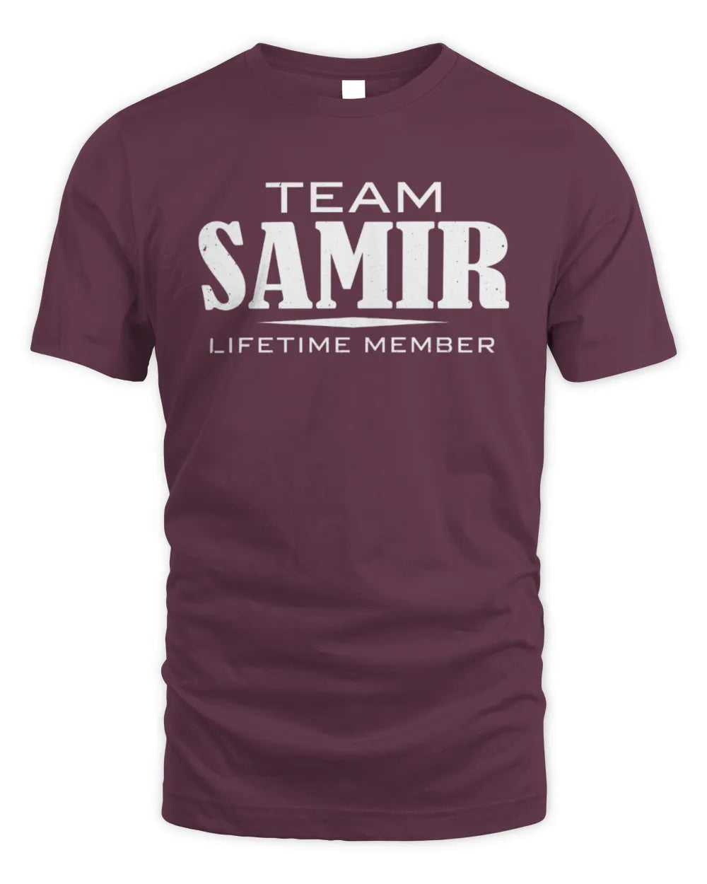 SAMIR BL62-K4-128 - Personalized “Team NAME Lifetime Member” - Unisex Standard T-Shirt - Maroon
