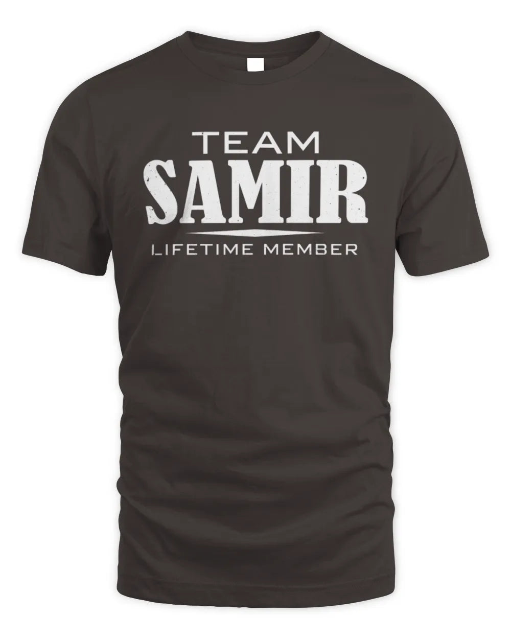 SAMIR BL62-K4-128 - Personalized “Team NAME Lifetime Member” - Unisex Standard T-Shirt - Dark Chocolate