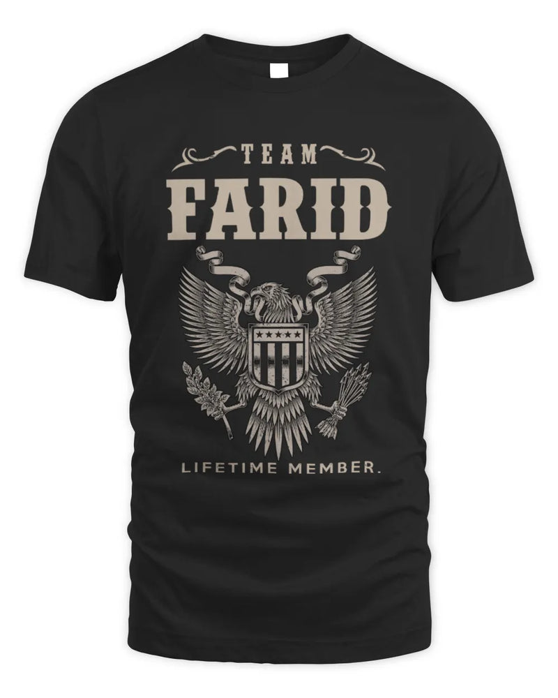 FARID TP06-K82 – Personalized Classic Style Apparel “Team NAME Lifetime Member” - Unisex Standard T-Shirt - Black