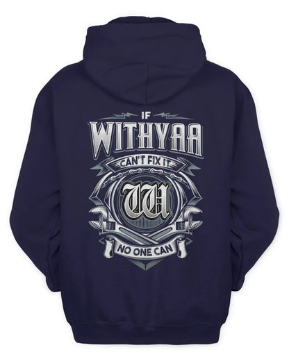 WITHYAA AP81-K4-626 - Personalized Ahmed Quote Apparel “If Ahmed Can't Fix It, No One Can” - Unisex Hoodie - Navy