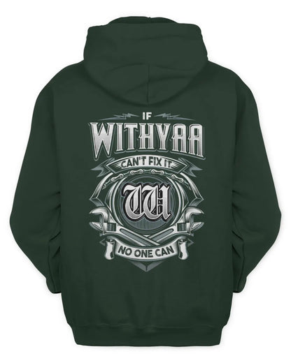 WITHYAA AP81-K4-626 - Personalized Ahmed Quote Apparel “If Ahmed Can't Fix It, No One Can” - Unisex Hoodie - Forest Green