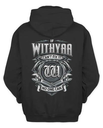 WITHYAA AP81-K4-626 - Personalized Ahmed Quote Apparel “If Ahmed Can't Fix It, No One Can” - Unisex Hoodie - Black