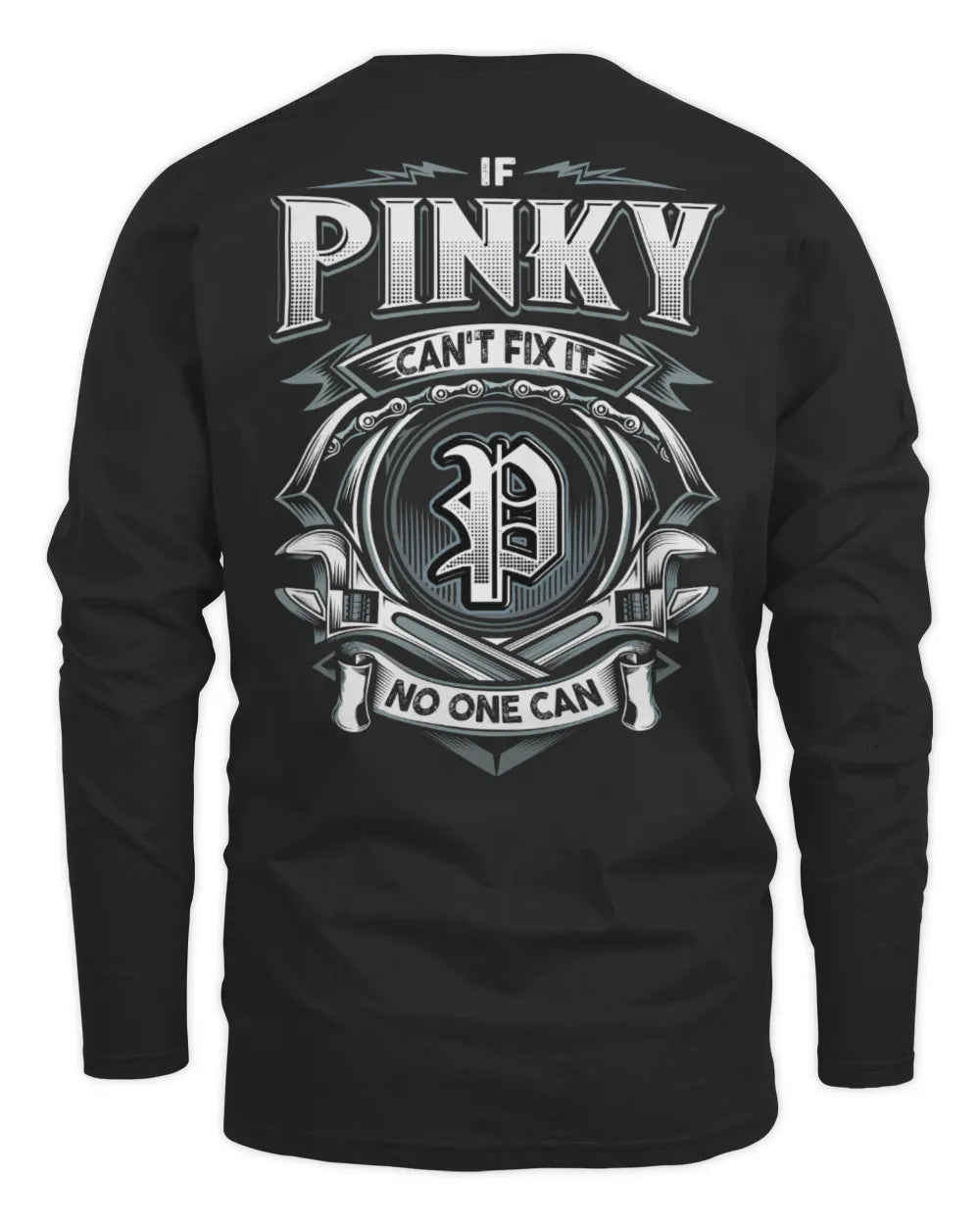PINKY AP81-K4-626 - Personalized Ahmed Quote Apparel “If Ahmed Can't Fix It, No One Can” - Men's Long Sleeved T-Shirt - Black