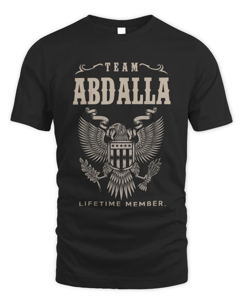 ABDALLA TP06-K82 – Personalized Classic Style Apparel “Team NAME Lifetime Member” - Unisex Standard T-Shirt - Black