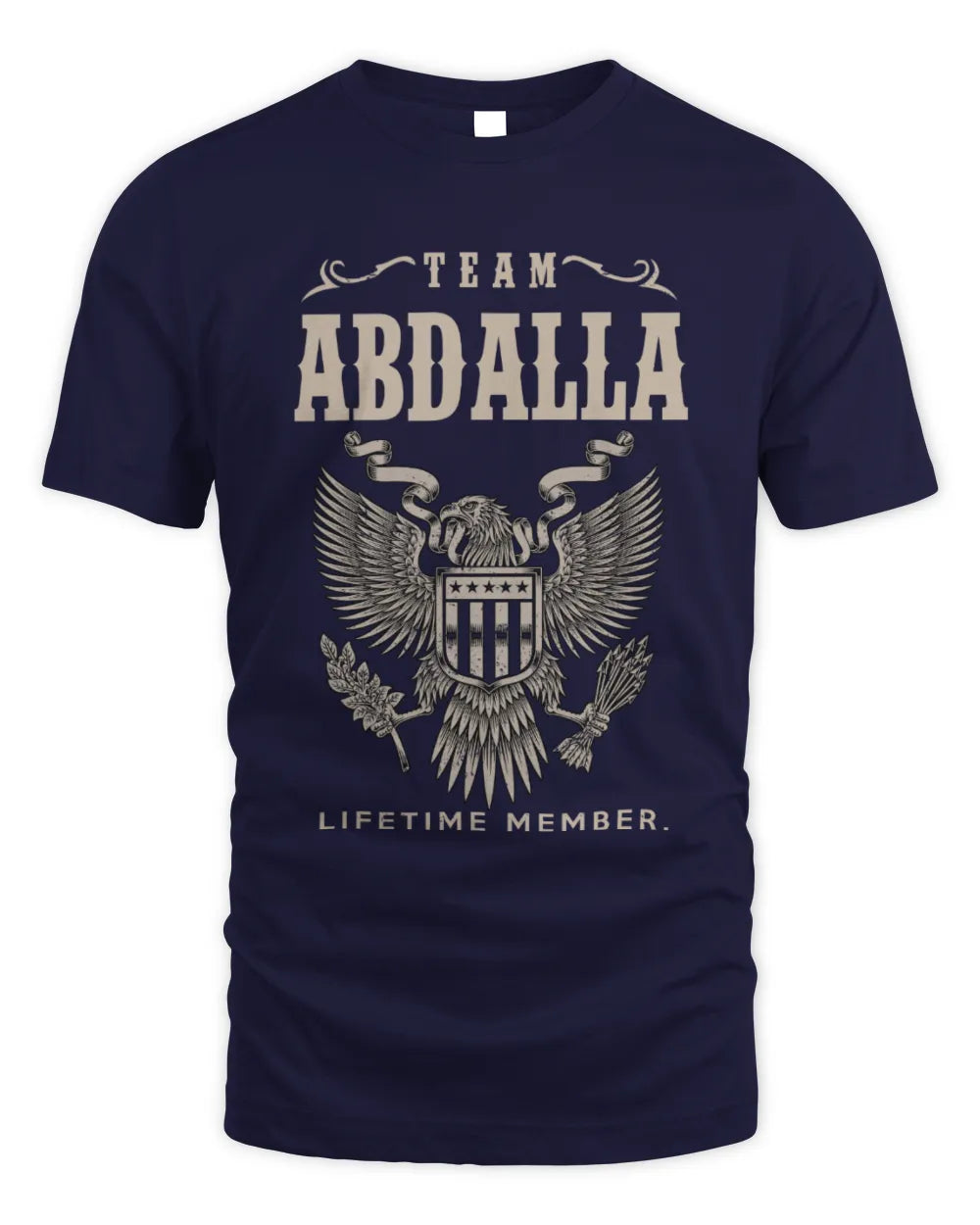 ABDALLA TP06-K82 – Personalized Classic Style Apparel “Team NAME Lifetime Member” - Unisex Standard T-Shirt - Navy