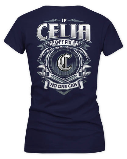 CELIA AP81-K4-626 - Personalized Ahmed Quote Apparel “If Ahmed Can't Fix It, No One Can” - Women's V-Neck T-Shirt - Navy
