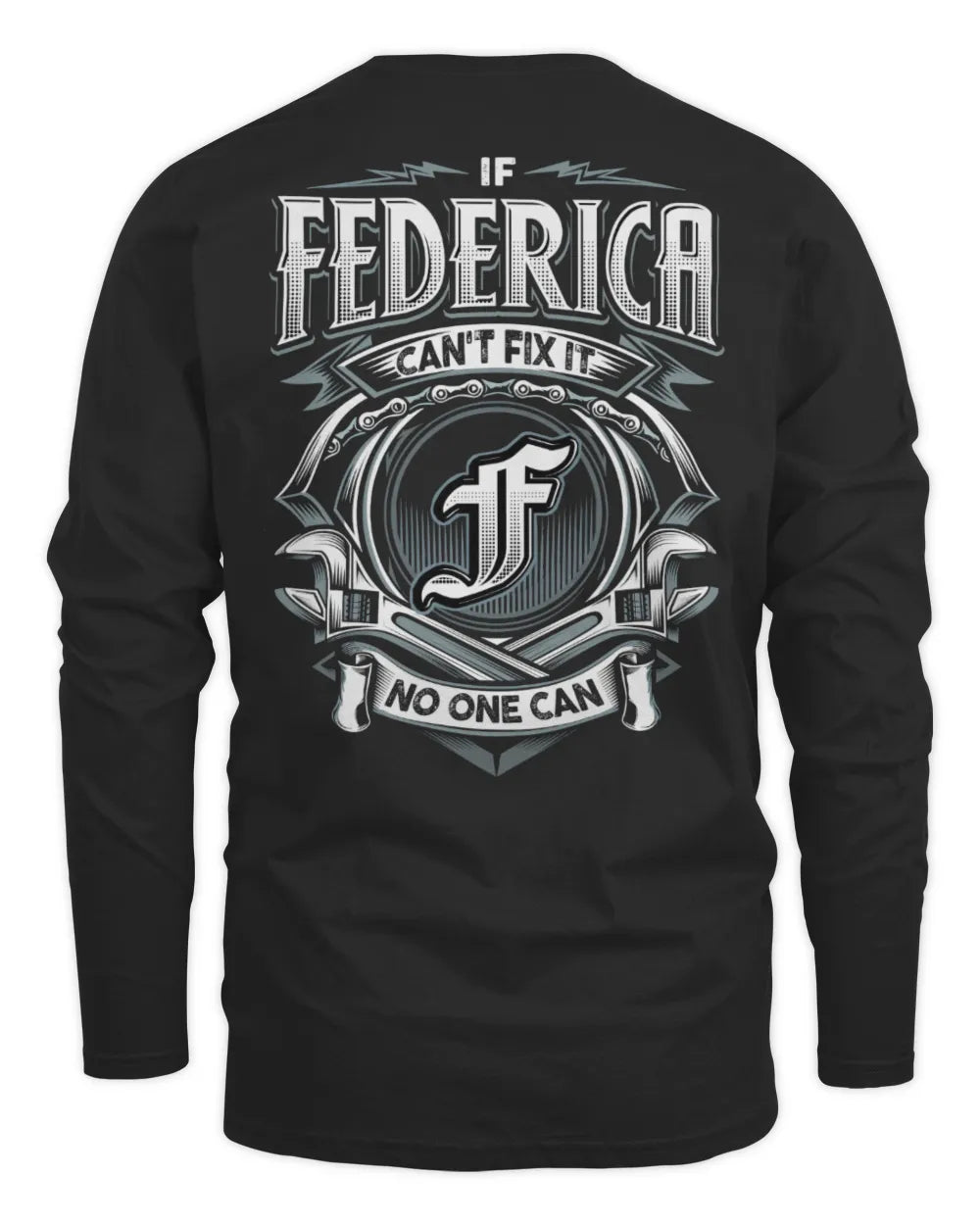 FEDERICA AP81-K4-626 - Personalized Ahmed Quote Apparel “If Ahmed Can't Fix It, No One Can” - Men's Long Sleeved T-Shirt - Black