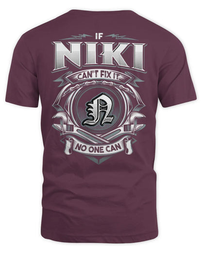 NIKI AP81-K4-626 - Personalized Ahmed Quote Apparel “If Ahmed Can't Fix It, No One Can” - Unisex Standard T-Shirt - Maroon