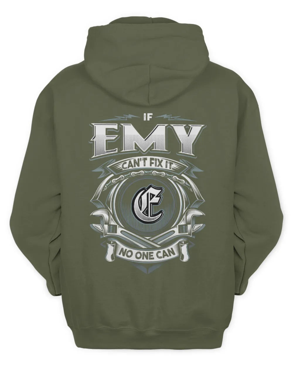 EMY AP81-K4-626 - Personalized Ahmed Quote Apparel “If Ahmed Can't Fix It, No One Can” - Unisex Hoodie - Military Green