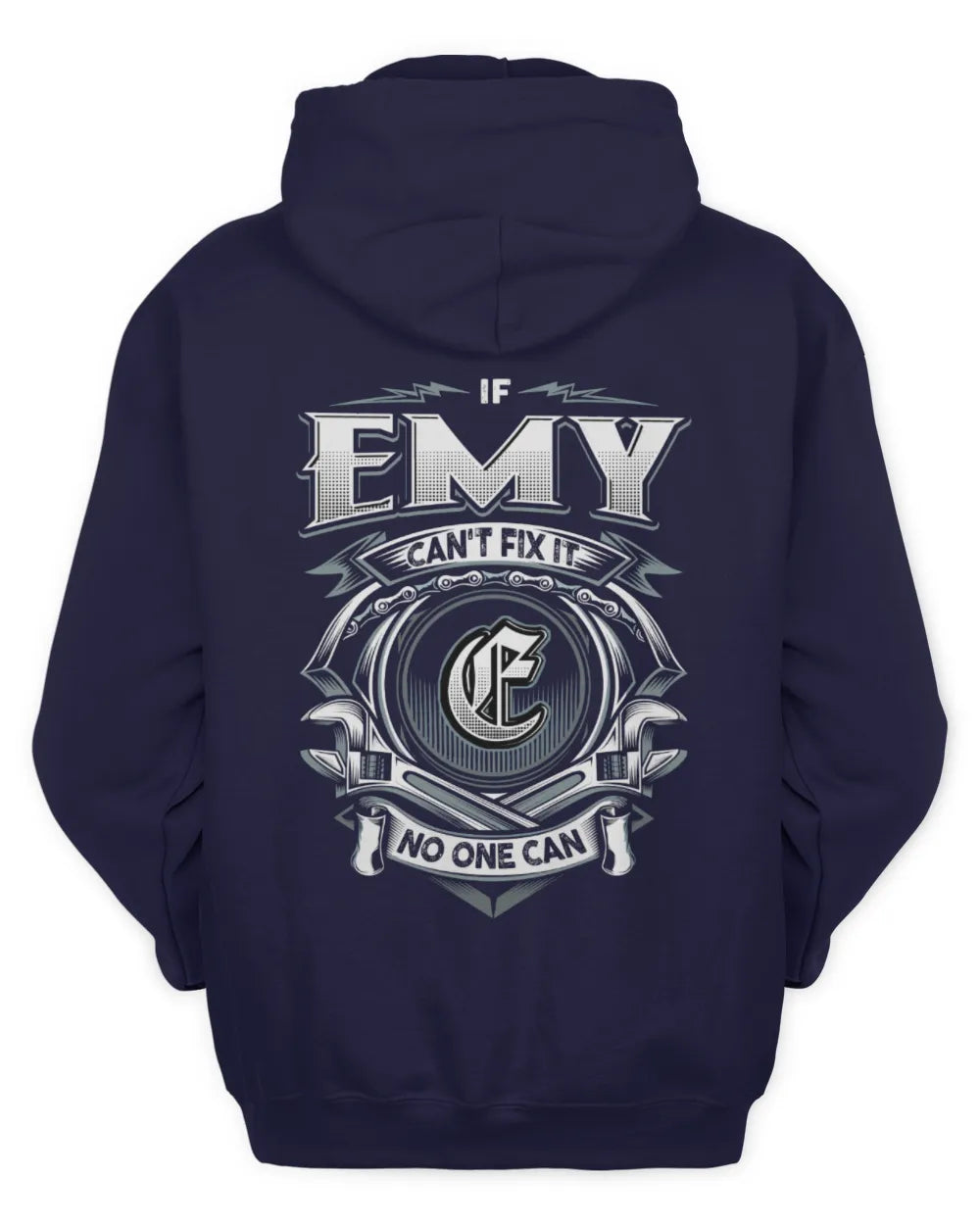 EMY AP81-K4-626 - Personalized Ahmed Quote Apparel “If Ahmed Can't Fix It, No One Can” - Unisex Hoodie - Navy