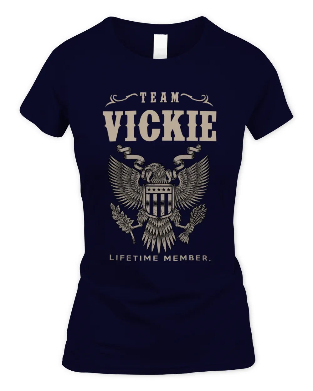 VICKIE TP06-K82 – Personalized Classic Style Apparel “Team NAME Lifetime Member” - Women's Standard T-Shirt - Navy