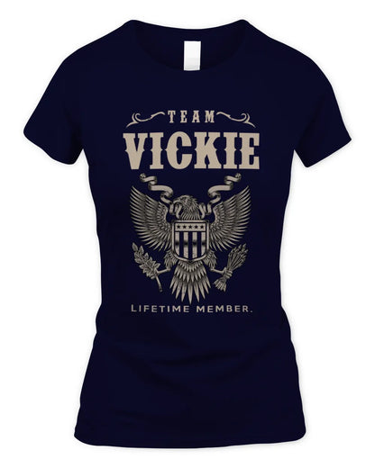 VICKIE TP06-K82 – Personalized Classic Style Apparel “Team NAME Lifetime Member” - Women's Standard T-Shirt - Navy
