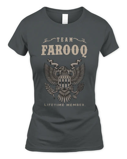 FAROOQ TP06-K82 – Personalized Classic Style Apparel “Team NAME Lifetime Member” - Women's Standard T-Shirt - Charcoal