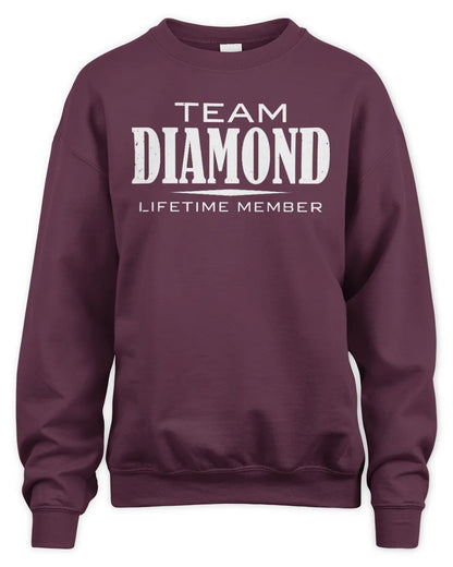 DIAMOND BL62-K4-128 - Personalized “Team NAME Lifetime Member” - Unisex Sweatshirt - Maroon